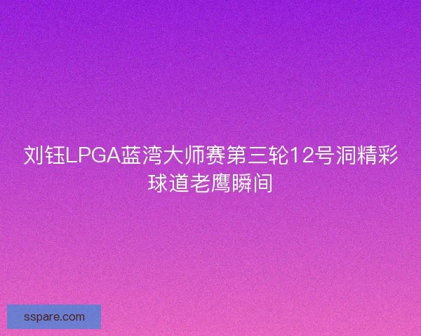 刘钰LPGA蓝湾大师赛第三轮12号洞精彩球道老鹰瞬间