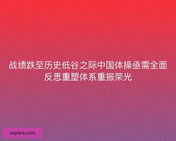战绩跌至历史低谷之际中国体操亟需全面反思重塑体系重振荣光
