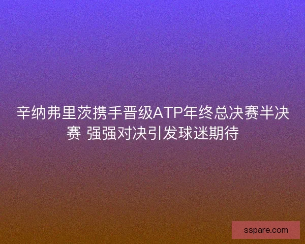 辛纳弗里茨携手晋级ATP年终总决赛半决赛 强强对决引发球迷期待